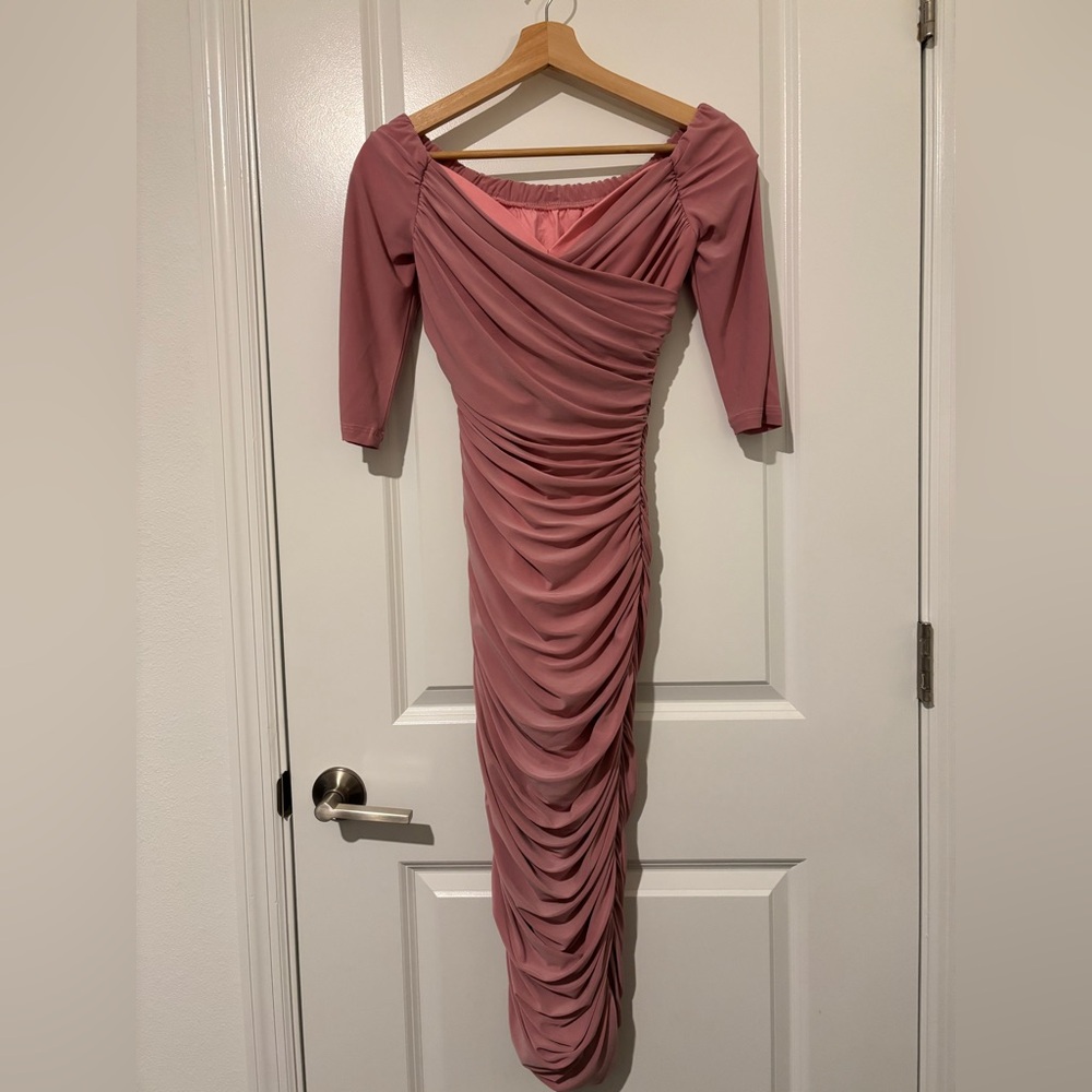 Rose Pink Monica Wiggle Laura Byrnes Dress Small
